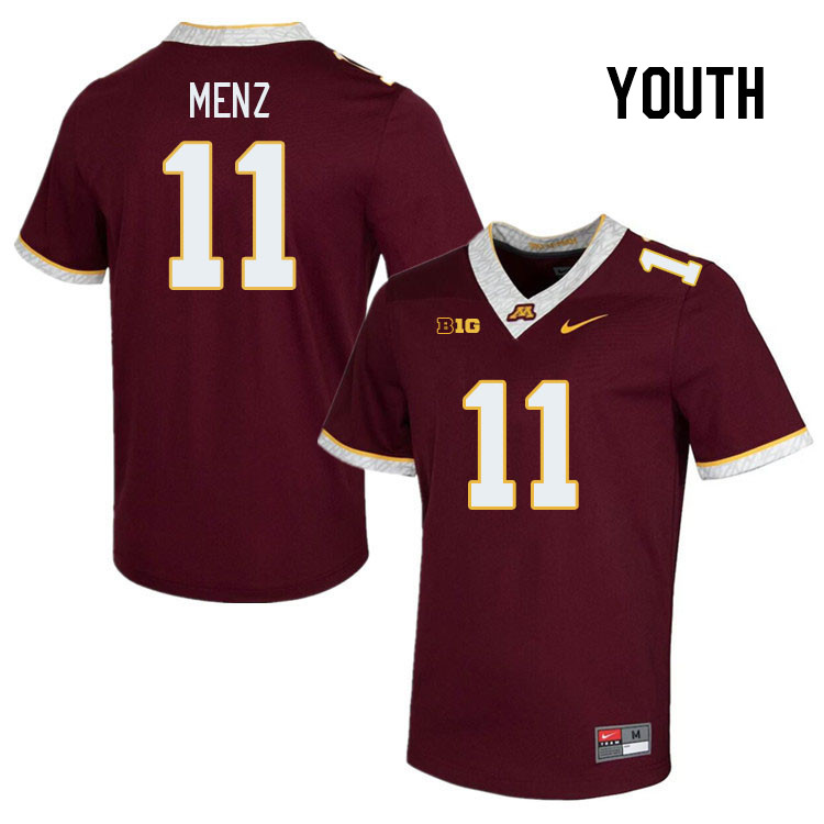 Youth #11 Karter Menz Minnesota Golden Gophers College Football Jerseys Stitched Sale-Maroon